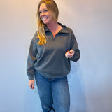Cool Comfort Scuba Half Zip Pullover in Charcoal