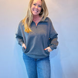 Cool Comfort Scuba Half Zip Pullover in Charcoal