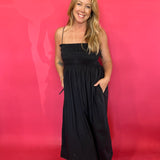 Cornelia Poplin Maxi Dress in Black (ZSupply) - Shabby 2 Chic Boutiques