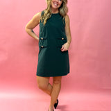 Country Roads Denim Mini Dress in Olive Green