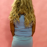 Court Comfort: Drawstring Tennis Sweat Skort in Blue