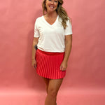 Court Crush Pleated Skort in Coral