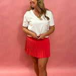 Court Crush Pleated Skort in Coral
