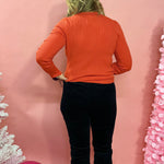 Coyle Button Down Collared Sweater in Red