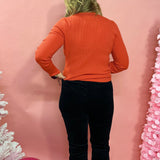 Coyle Button Down Collared Sweater in Red