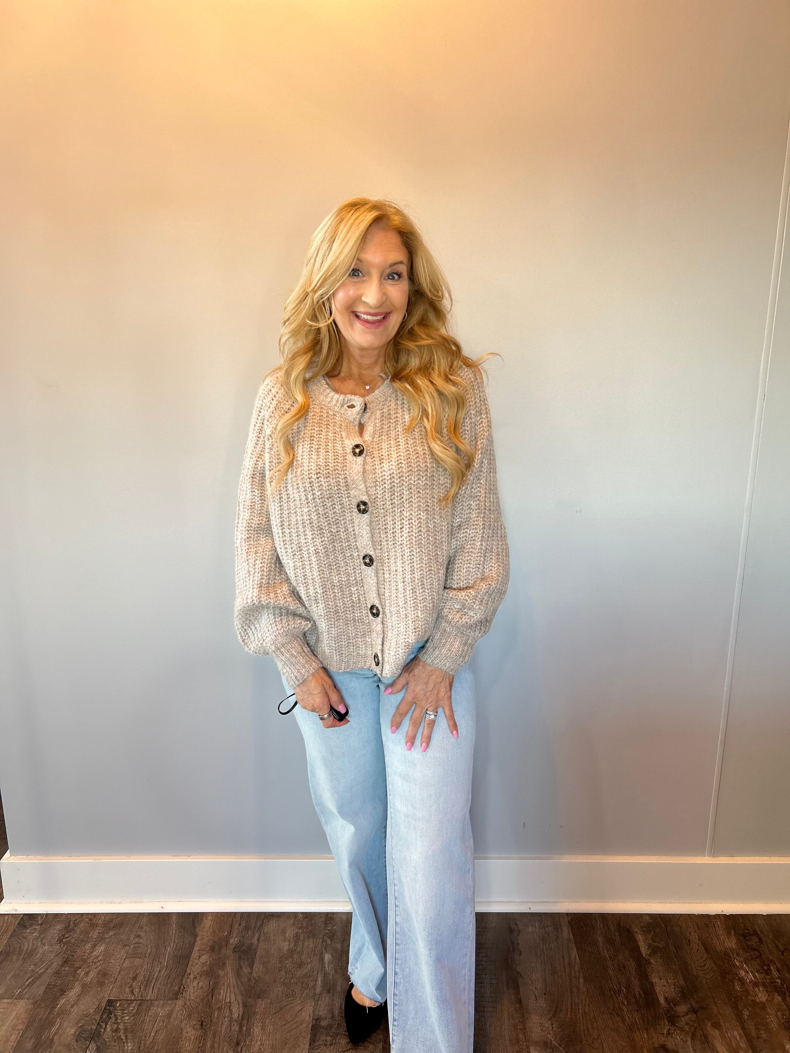 Cozy Cadence Cardigan in Taupe
