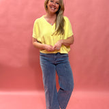 Cozy Chic Boxy Button-Up Cardigan in Lemon