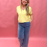 Cozy Chic Boxy Button-Up Cardigan in Lemon