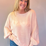 Cozy Chic Off the Shoulder Sweater in Pink