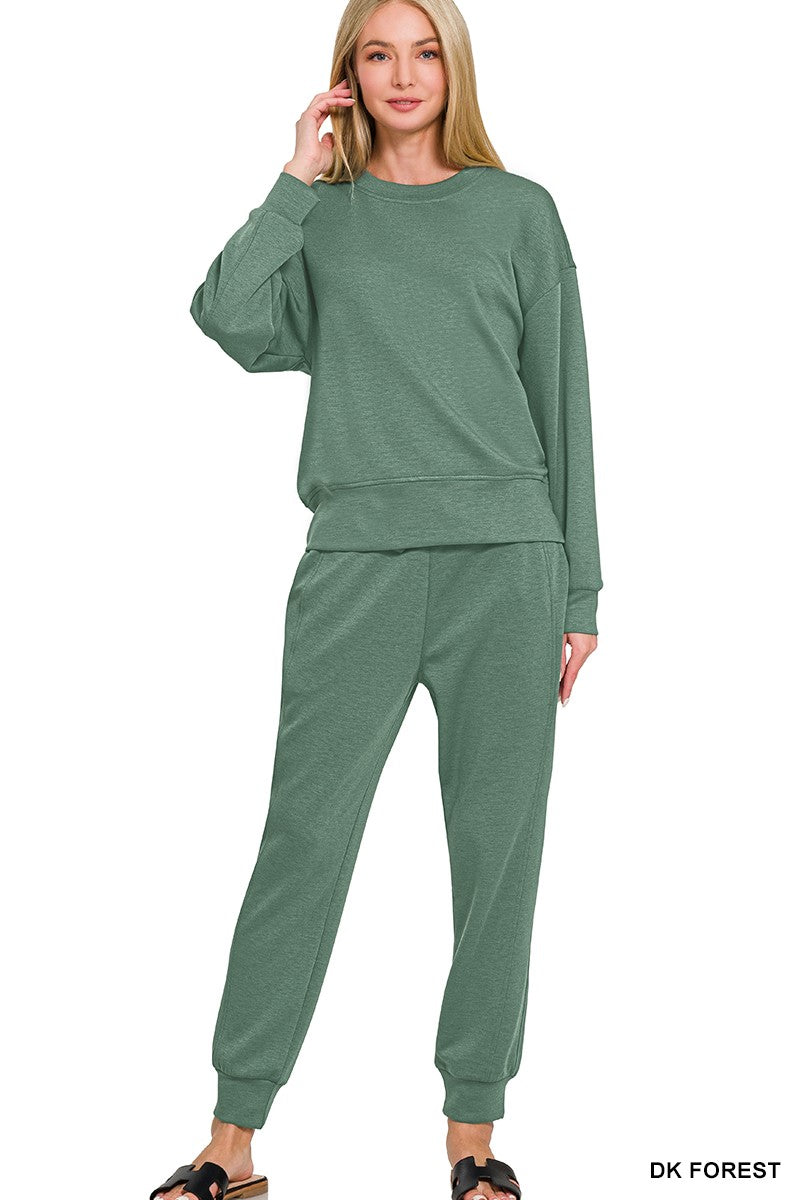 Cozy Chic Pullover & Jogger Set in Blue Grey