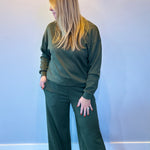 Cozy Chic Pullover & Pant Set in Dark Olive