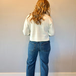 Cozy Classic Wool Blend Cardigan in White