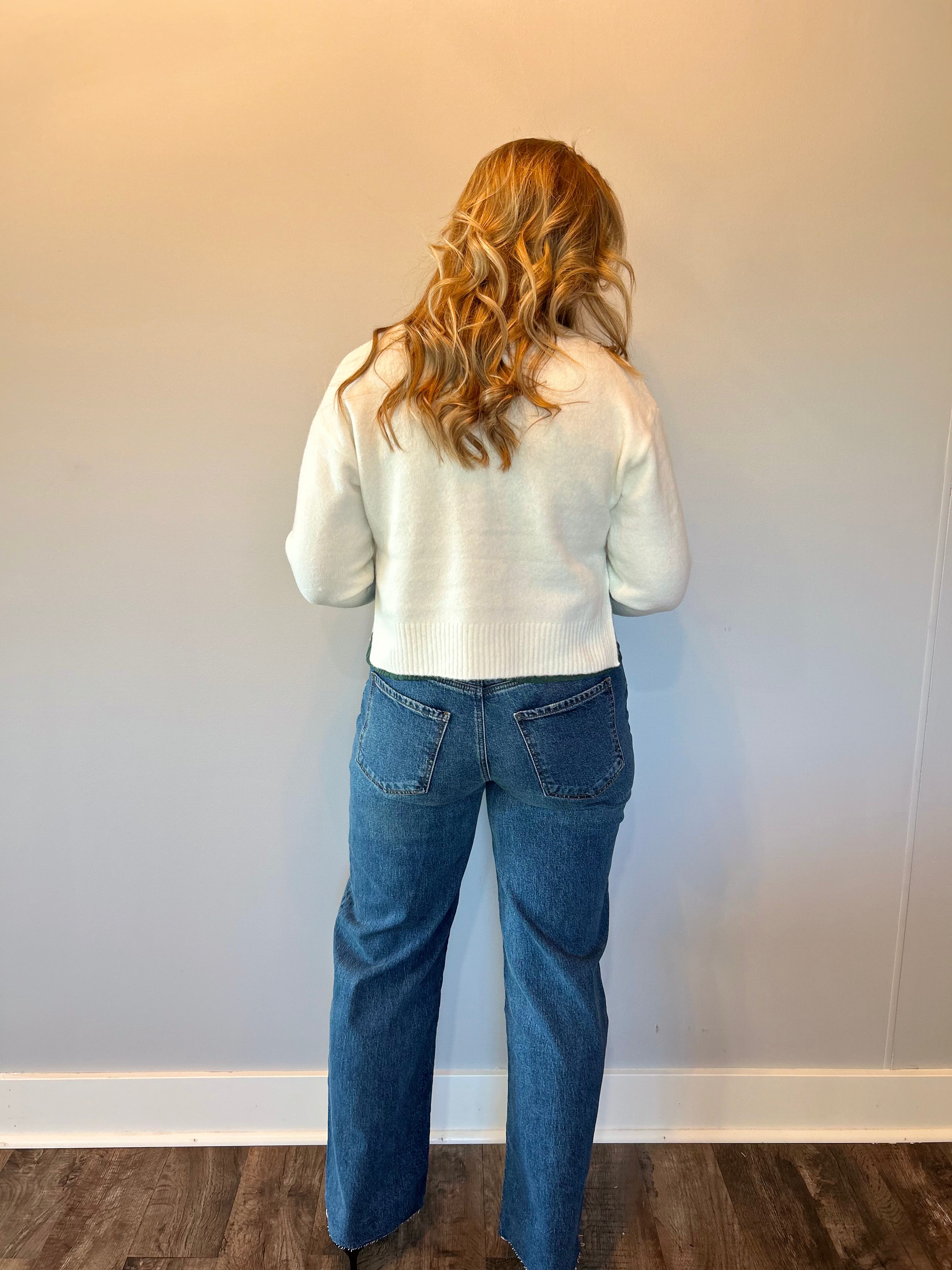 Cozy Classic Wool Blend Cardigan in White