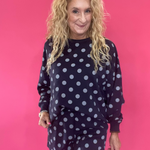 Cozy & Coordinated Long Sleeve Shorts Set in Navy