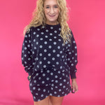 Cozy & Coordinated Long Sleeve Shorts Set in Navy