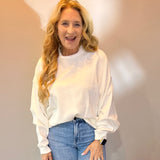 Cozy Core Waffle Knit Top in Ivory