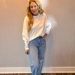 Cozy Core Waffle Knit Top in Ivory