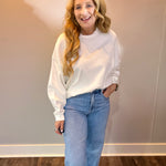 Cozy Core Waffle Knit Top in Ivory