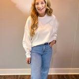 Cozy Core Waffle Knit Top in Ivory