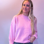 Cozy Layers Oversized Sweater in Pink