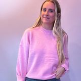 Cozy Layers Oversized Sweater in Pink