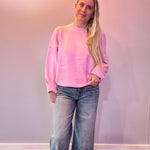 Cozy Layers Oversized Sweater in Pink