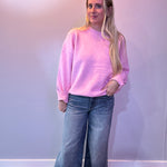 Cozy Layers Oversized Sweater in Pink