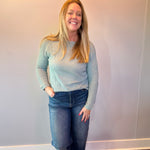 Cozy Luxe Waffle Knit Top in Green