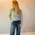 Cozy Luxe Waffle Knit Top in Green