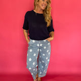 Polka Dot Barrel High Waist Jeans