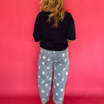 Polka Dot Barrel High Waist Jeans