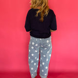 Polka Dot Barrel High Waist Jeans