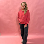 Crimson Chill Sweatshirt in Red - Shabby 2 Chic Boutiques