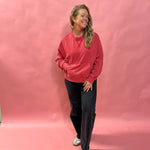 Crimson Chill Sweatshirt in Red - Shabby 2 Chic Boutiques