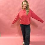 Crimson Chill Sweatshirt in Red - Shabby 2 Chic Boutiques