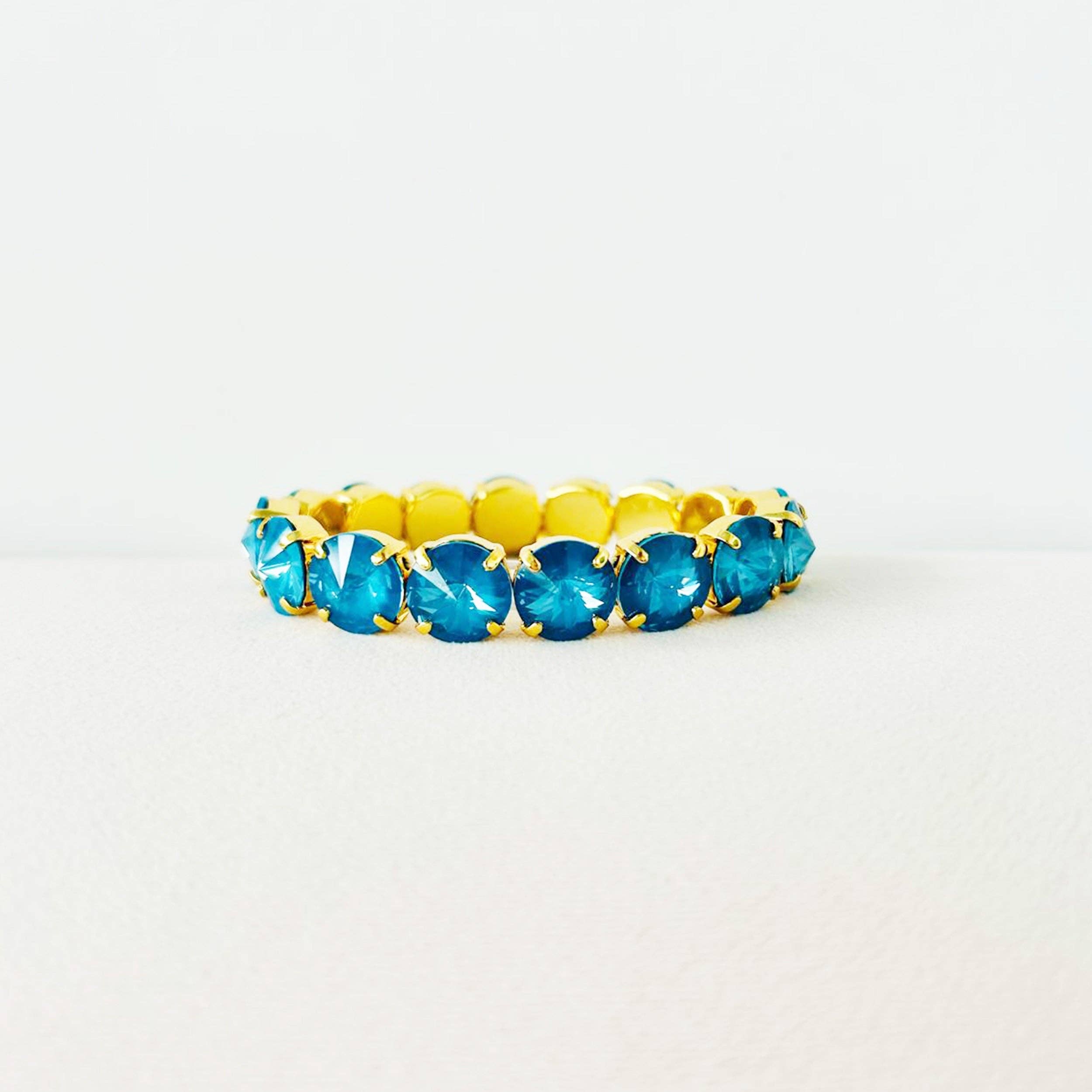 Croatia Stretch Bracelet in Solid Teal Ignite Tova