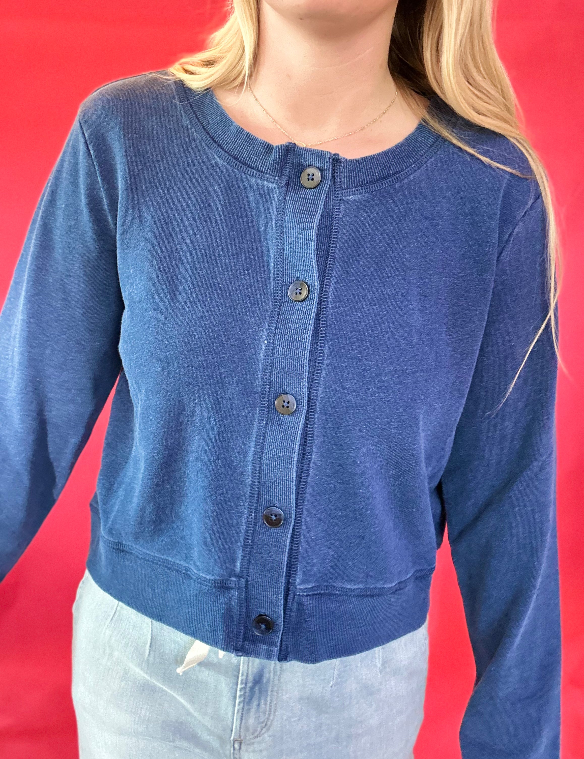 Daily Knit Denim Cardigan