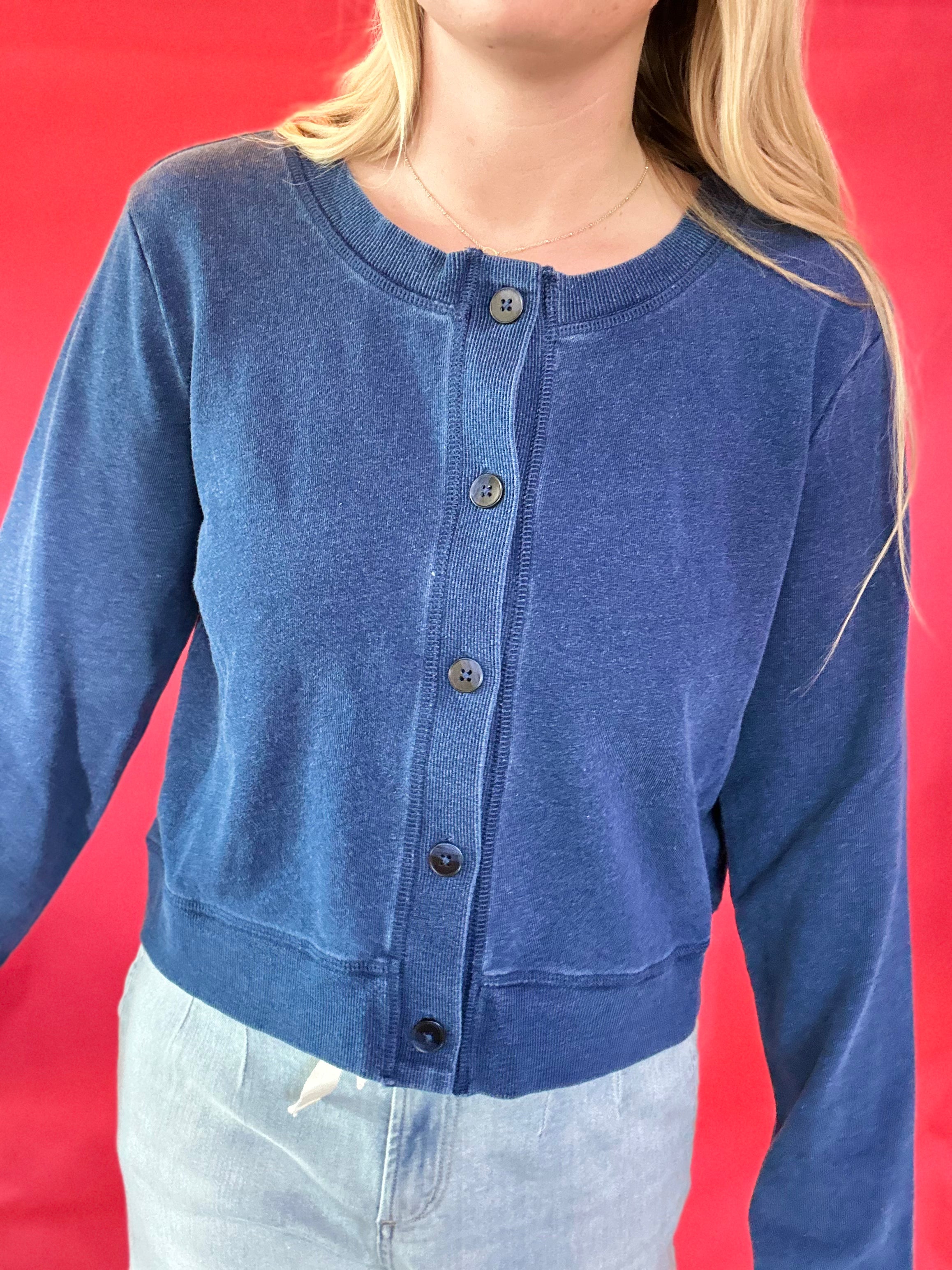 Daily Knit Denim Cardigan