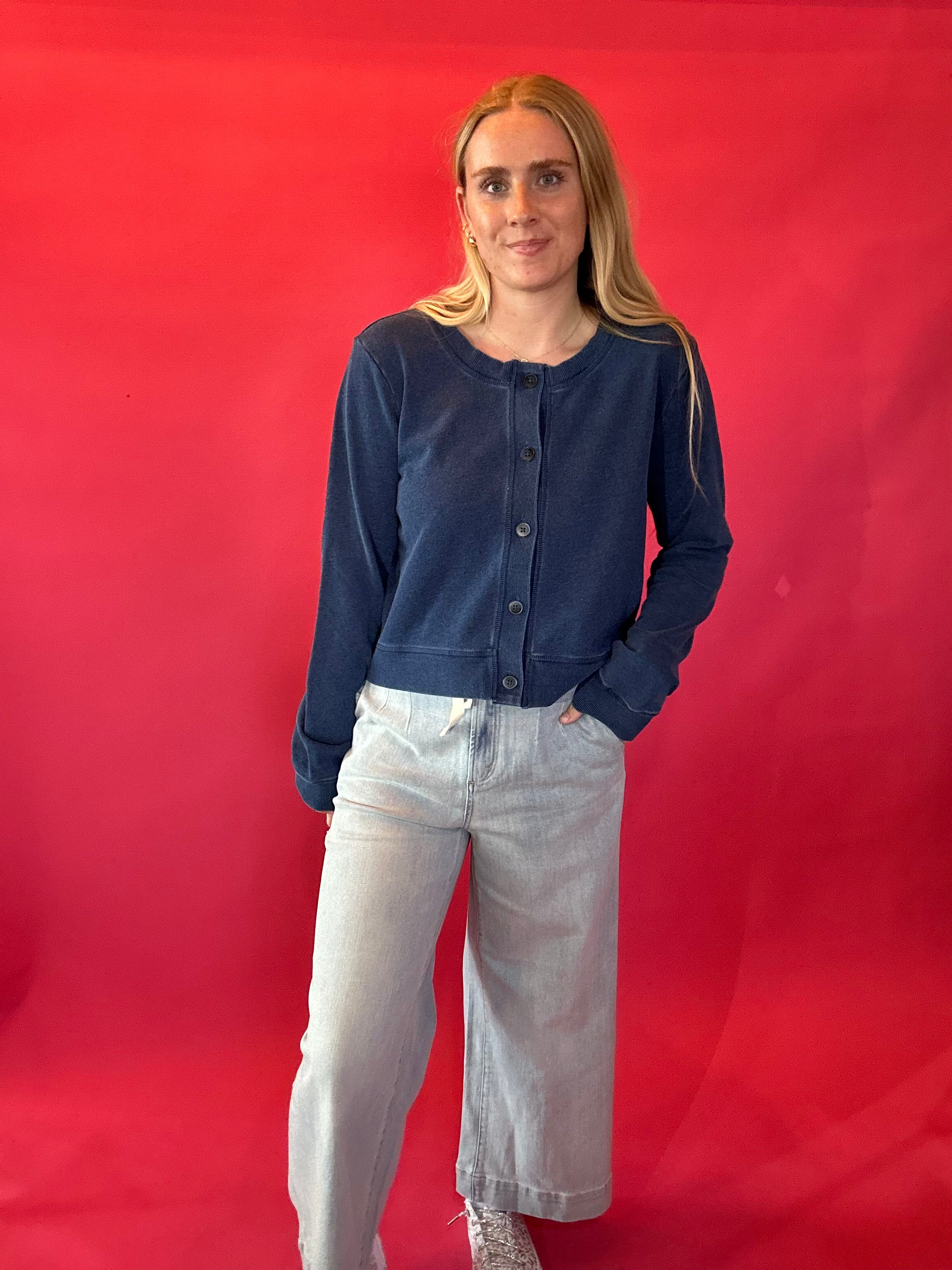 Daily Knit Denim Cardigan