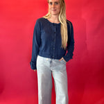 Daily Knit Denim Cardigan