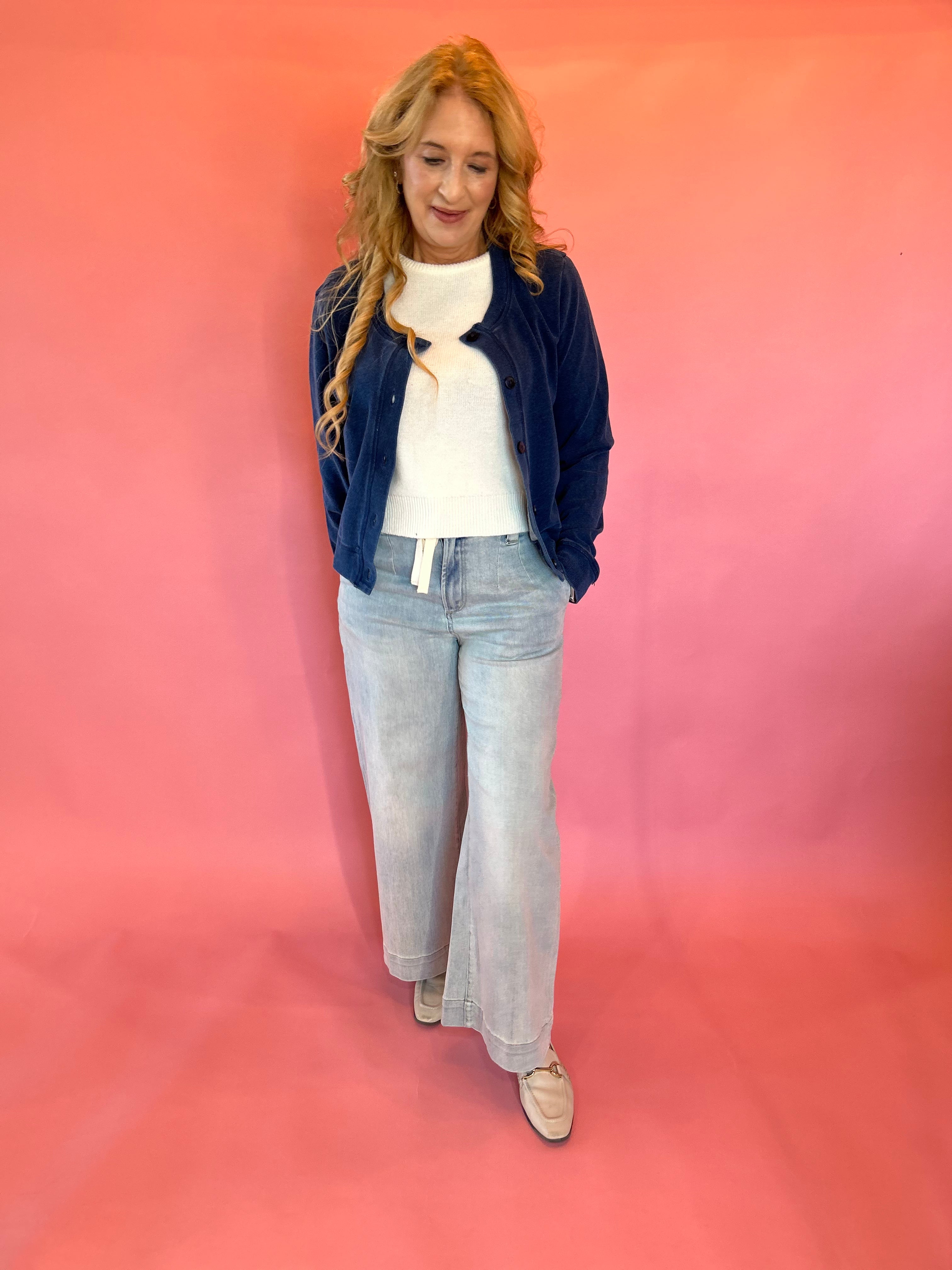 Daily Knit Denim Cardigan