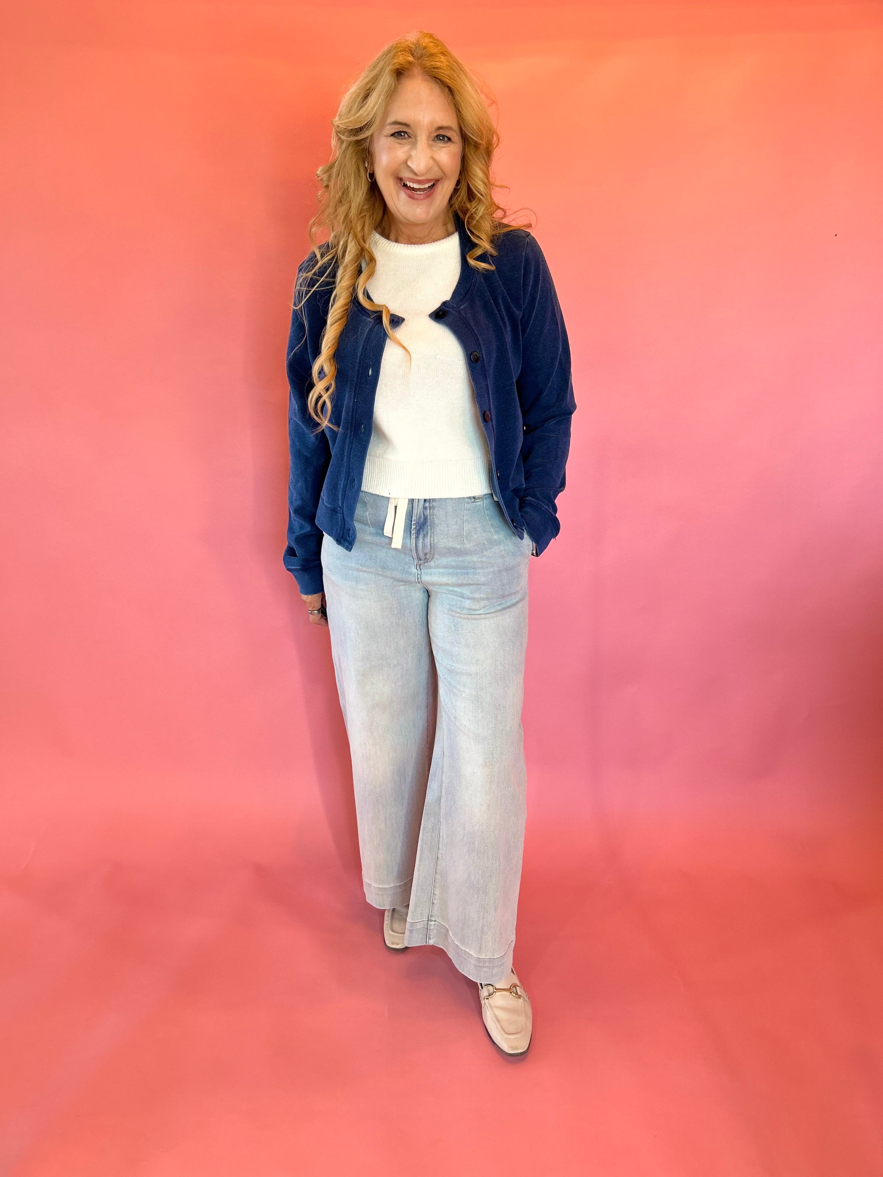 Daily Knit Denim Cardigan