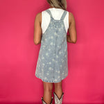 Dandelion Washed Denim Overall Mini Dress - Shabby 2 Chic Boutiques