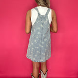 Dandelion Washed Denim Overall Mini Dress - Shabby 2 Chic Boutiques