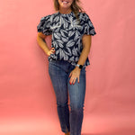 Danika Short Sleeve Top in Navy