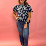 Danika Short Sleeve Top in Navy