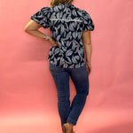 Danika Short Sleeve Top in Navy