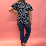 Danika Short Sleeve Top in Navy