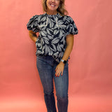 Danika Short Sleeve Top in Navy