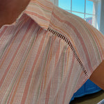 Daxton Striped Button Down Top in Peach